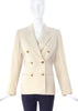 Saint Laurent Creme Pea Coat Blazer with Sphere Gold Buttons - BOUTIQUE PURCHASE PRICE
