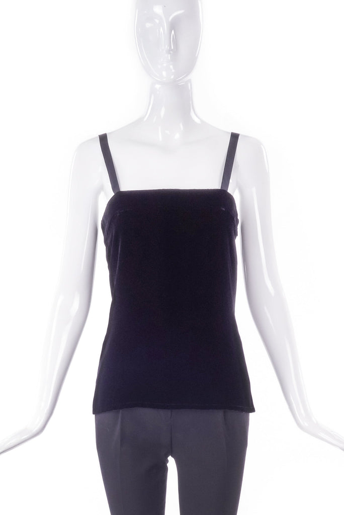 Yves Saint Laurent Luxurious Black Velvet & Satin Camisole