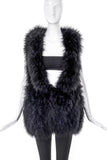 Sonia Rykiel Black Marabou Plume Feather Vest - BOUTIQUE PURCHASE PRICE