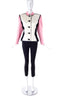 Saint Laurent Rive Gauche Pink, Black and White Satin Colorblock Jacket 1988 - BOUTIQUE PURCHASE PRICE