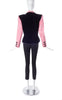 Saint Laurent Rive Gauche Pink, Black and White Satin Colorblock Jacket 1988 - BOUTIQUE PURCHASE PRICE