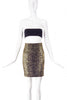 Saint Laurent Paris Gold Lurex Brocade Leopard Print Pencil Skirt SS2014 - BOUTIQUE PURCHASE PRICE