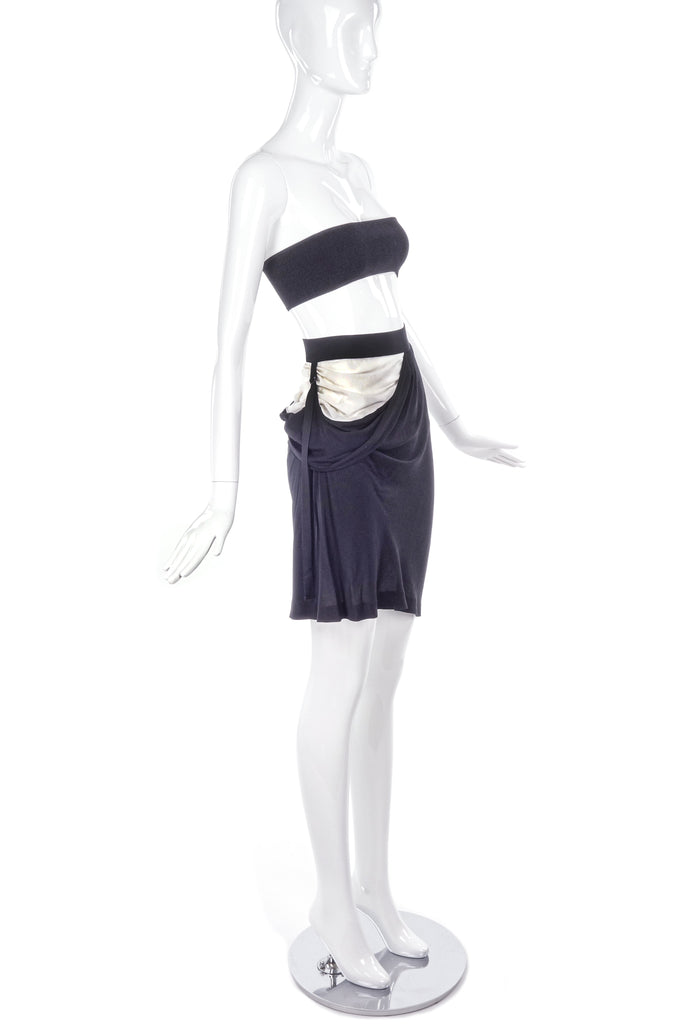 Ann Demeulemeester Black Side Drop Ruched Skirt - BOUTIQUE PURCHASE PRICE