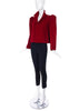Saint Laurent Red Garbadine Wool Puff Sleeve Jacket - BOUTIQUE PURCHASE PRICE