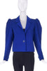Saint Laurent Blue Garbadine Puff Sleeve Jacket - BOUTIQUE PURCHASE PRICE