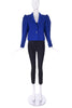 Saint Laurent Blue Garbadine Puff Sleeve Jacket - BOUTIQUE PURCHASE PRICE