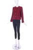 Chanel Burgundy Classic Tweed Jacket with Gold Lion Buttons - BOUTIQUE PURCHASE PRICE