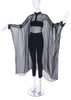 Veronique Branquinho Black Sheer Silk Caftan Kaftan Cape Top