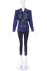 Saint Laurent Rive Gauche Navy Peacoat with Vivienne Westwood Black Ruffle Bow "Pirate" Blouse