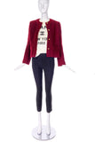 Chanel Burgundy Classic Tweed Jacket with Gold Lion Buttons - BOUTIQUE PURCHASE PRICE