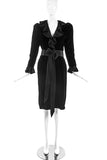 Saint Laurent Black Velvet "Catherine Deneuve" Dress with Silk Ruffle Neck - BOUTIQUE PURCHASE PRICE
