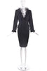 Saint Laurent Black Skirt Set with Swiss Dot Tulle Neckline - BOUTIQUE PURCHASE PRICE