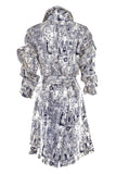 John Galliano White & Black Print Rain Coat