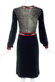 Leonard Black Dress with White Dot Print and Red Piping - BOUTIQUE PURCHASE PRICING