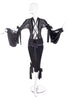Yves Saint Laurent by Tom Ford "Pirate" Black Chiffon Tie Blouse and Black Velvet Crop Pants