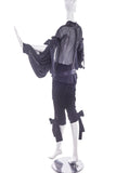 Yves Saint Laurent by Tom Ford "Pirate" Black Chiffon Tie Blouse and Black Velvet Crop Pants