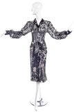 John Galliano Black & White Chiffon Dress FW2003 "Joan Crawford" Collection