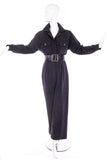 Yves Saint Laurent Rive Gauche Grey Flannel Wool Jumpsuit - BOUTIQUE PURCHASE PRICE