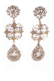 Yves Saint Laurent Gold Diamond Crystal Clover Chandelier Earrings