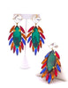 Yves Saint Laurent "Parrot" Green Red Orange Gripoix Earrings and Matching Broach