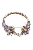 Roberto Cavalli Double Tiger Statement Choker Necklace SS2013