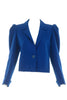 Saint Laurent Blue Garbadine Puff Sleeve Jacket - BOUTIQUE PURCHASE PRICE