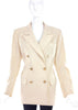Saint Laurent Rive Gauche Creme Double Breasted Blazer with Gold Buttons