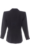 Saint Laurent Rive Gauche Black "Le Smoking" Tuxedo Suit with Couture Shoulder and Oversized Satin Lapel