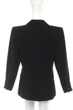 Saint Laurent Rive Gauche Black "Le Smoking" Tuxedo Suit with Couture Shoulder and Oversized Satin Lapel