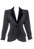 Saint Laurent Rive Gauche Black/Grey Garbadine Smoking Riding Blazer with Velvet Collar