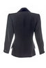 Saint Laurent Rive Gauche Black/Grey Garbadine Smoking Riding Blazer with Velvet Collar