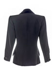 Saint Laurent Rive Gauche Black/Grey Garbadine Smoking Riding Blazer with Velvet Collar