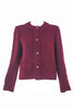 Chanel Burgundy Classic Tweed Jacket with Gold Lion Buttons - BOUTIQUE PURCHASE PRICE
