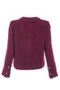 Chanel Burgundy Classic Tweed Jacket with Gold Lion Buttons - BOUTIQUE PURCHASE PRICE