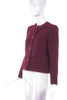 Chanel Burgundy Classic Tweed Jacket with Gold Lion Buttons - BOUTIQUE PURCHASE PRICE