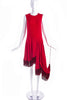 Calvin Klein 205W39NYC by Raf Simons Red Asymmetrical Dress with Fringe Detail - BOUTIQUE PURCHASE PRICE