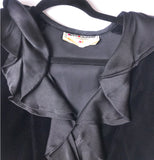 Saint Laurent Black Velvet "Catherine Deneuve" Dress with Silk Ruffle Neck - BOUTIQUE PURCHASE PRICE