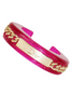 Christian Dior by John Galliano Pink Lucite Resin Gold Curb Chain Logo Bracelets Fall 2004