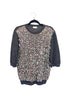 Dries Van Noten Grey Short Sleeve Sweater with Sequin and Bead Embellishment Detailing