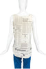 John Galliano White and Black Iconic Newsprint Tank Top