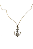 Vintage Silver Bronze Roped Anker Jean Paul Gaultier Style Charm Sailor Necklace