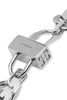 Givenchy Silver Metal Curb Chain Logo Clasp Bracelet