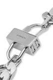 Givenchy Silver Metal Curb Chain Logo Clasp Bracelet