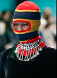 Gucci Crystal Silver Showgirl Tear Drop Peacock Fringe Choker Necklace Runway Fall 2018