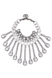 Gucci Crystal Silver Showgirl Tear Drop Peacock Fringe Choker Necklace Runway Fall 2018