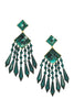 Balmain Emerald Green Crystal Chandelier Earrings