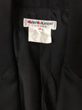 Saint Laurent Rive Gauche Black "Le Smoking" Tuxedo Suit with Couture Shoulder and Oversized Satin Lapel