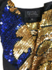 Pepper Pistol Gold and Blue Sequin Shirt Dress