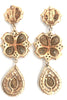 Yves Saint Laurent Gold Diamond Crystal Clover Chandelier Earrings