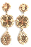 Yves Saint Laurent Gold Diamond Crystal Clover Chandelier Earrings